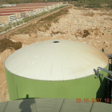 Capac de biogaz cu membrană unică pe fermentator